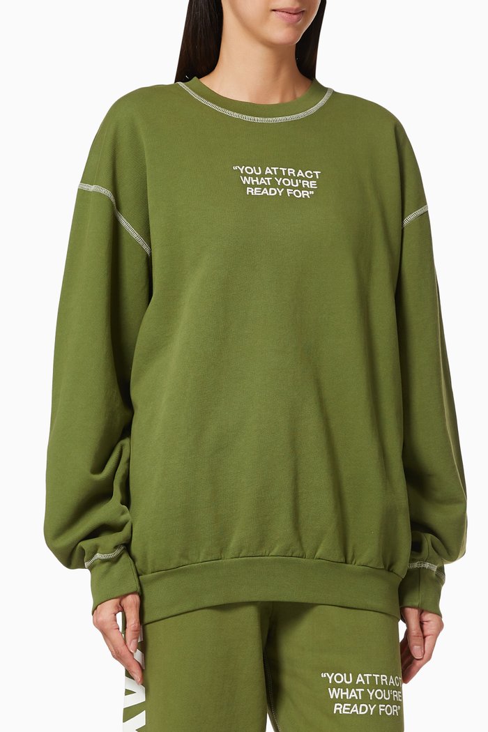 

Logo PSA Sweatshirt in Cotton Terry, Green