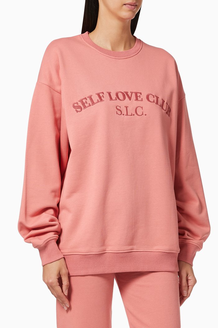 

Self Love Club Sweatshirt in Cotton Terry, Pink