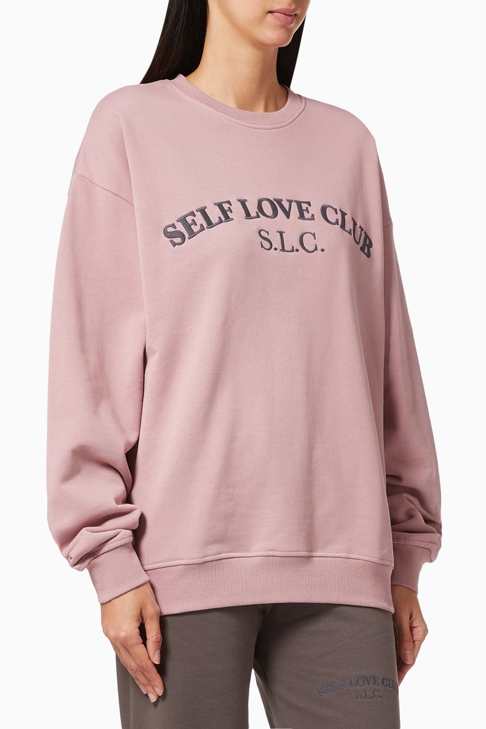 Self Love Club Sweatshirt in Cotton Terry, Purple