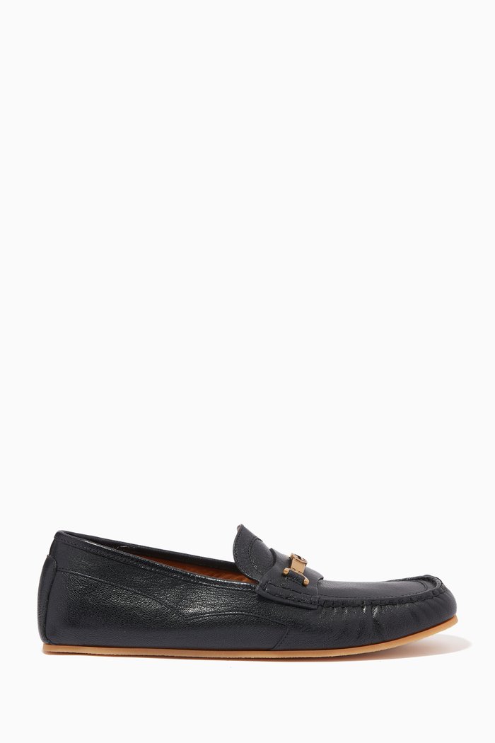 

Loafer with Interlocking G Horsebit in Leather, Black