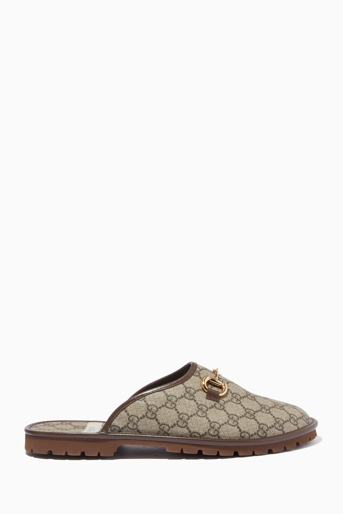 

Horsebit Slippers in GG Supreme Canvas, Neutral