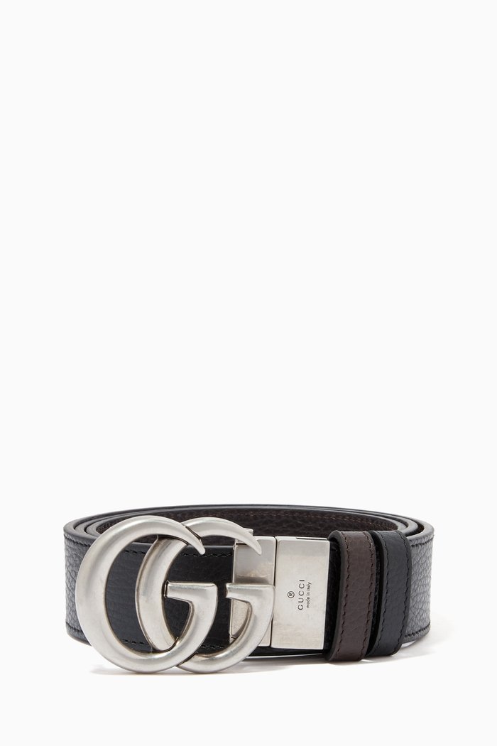

GG Marmont Reversible Belt in Leather, Black