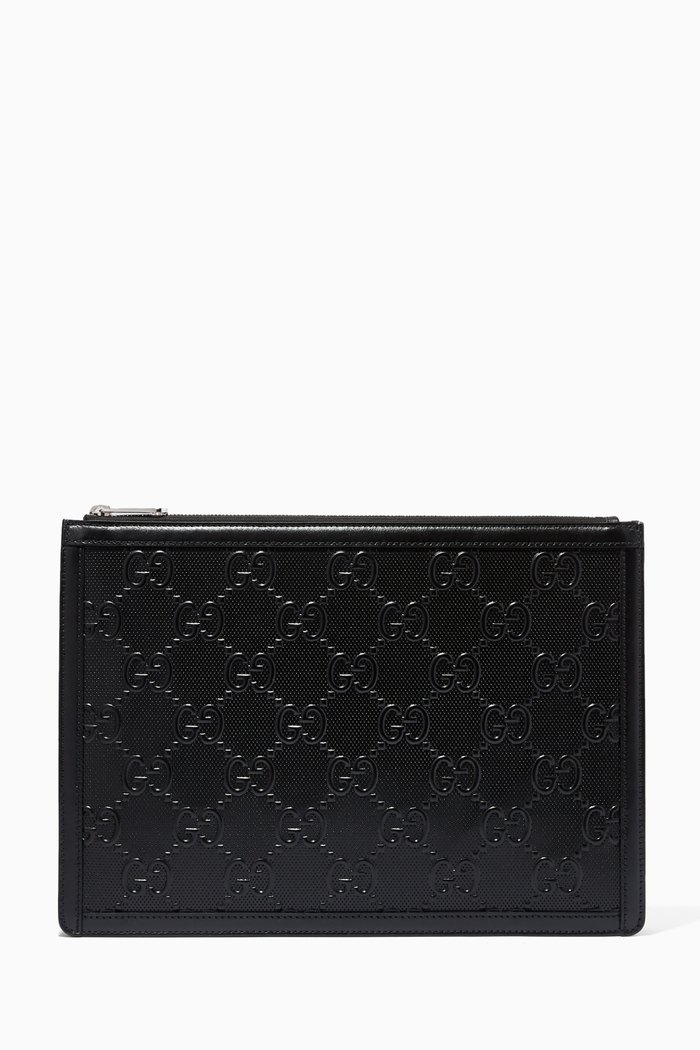

Pouch in GG Embossed Leather, Black