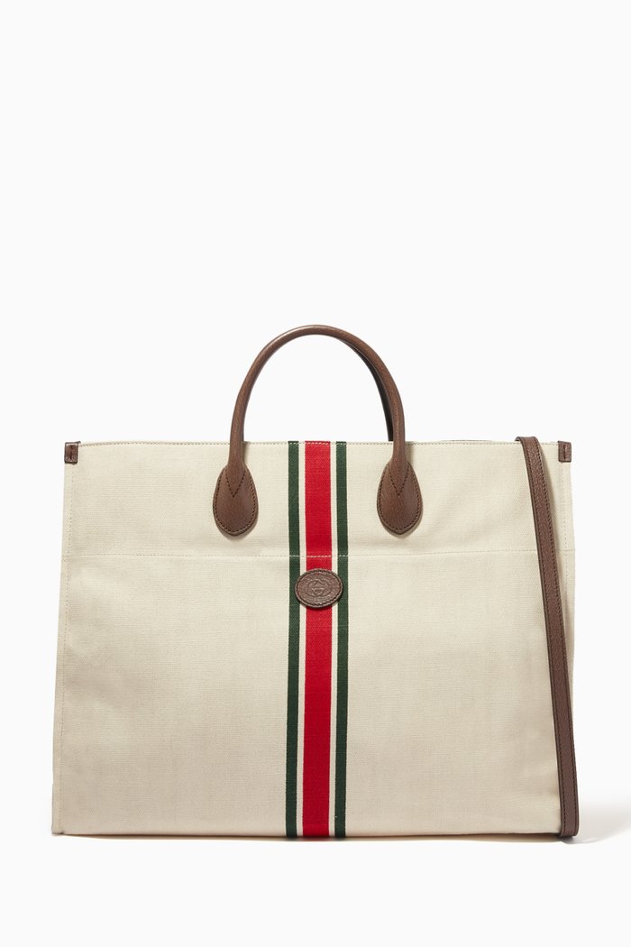 

Foldable Large Tote Bag in Linen Canvas, Neutral