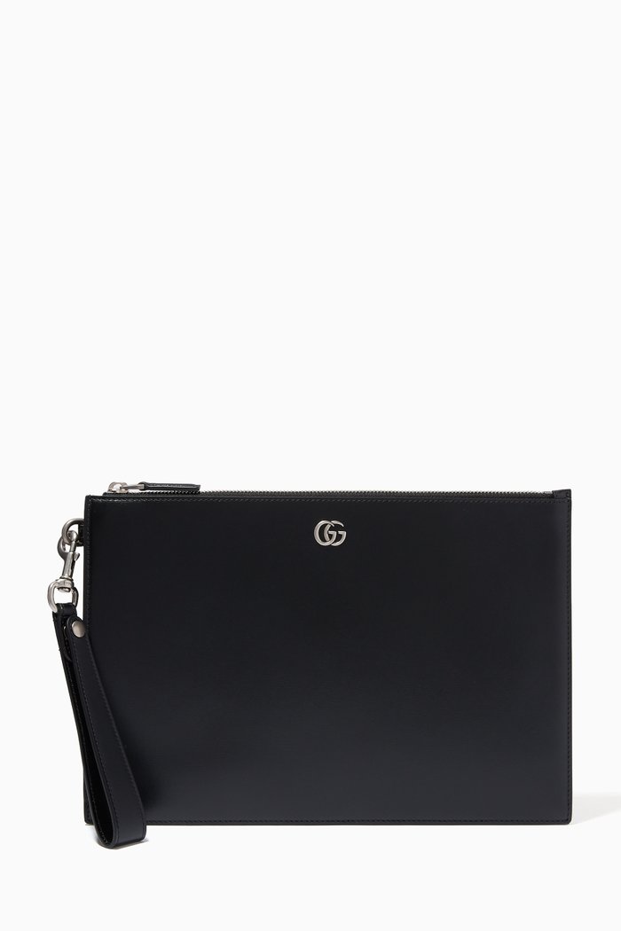 

GG Marmont Pouch in Smooth Leather, Black