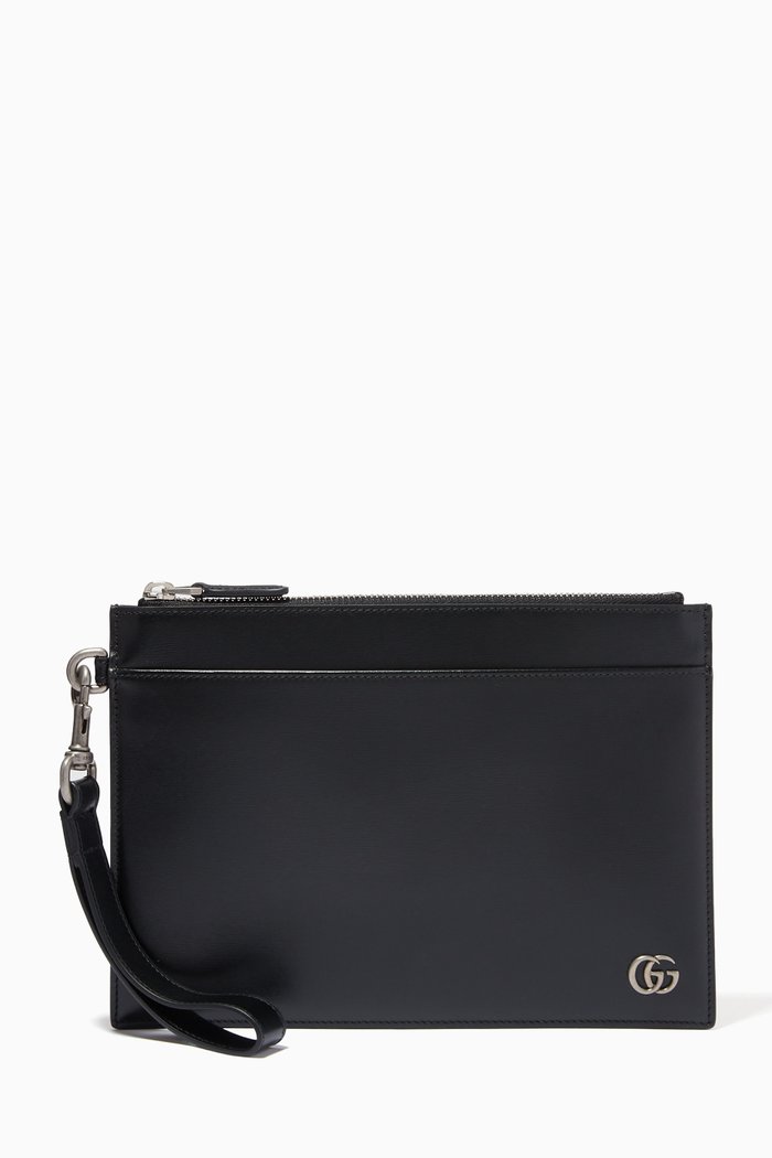 

GG Marmont Pouch in Smooth Leather, Black