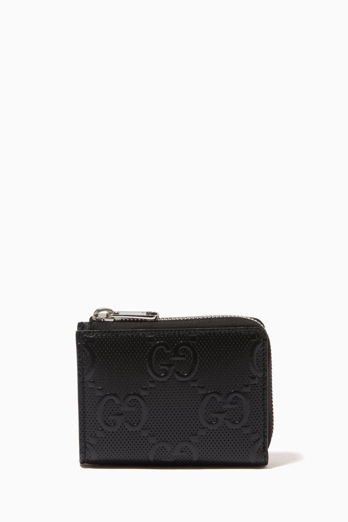 

Mini Wallet in GG Embossed Leather, Black