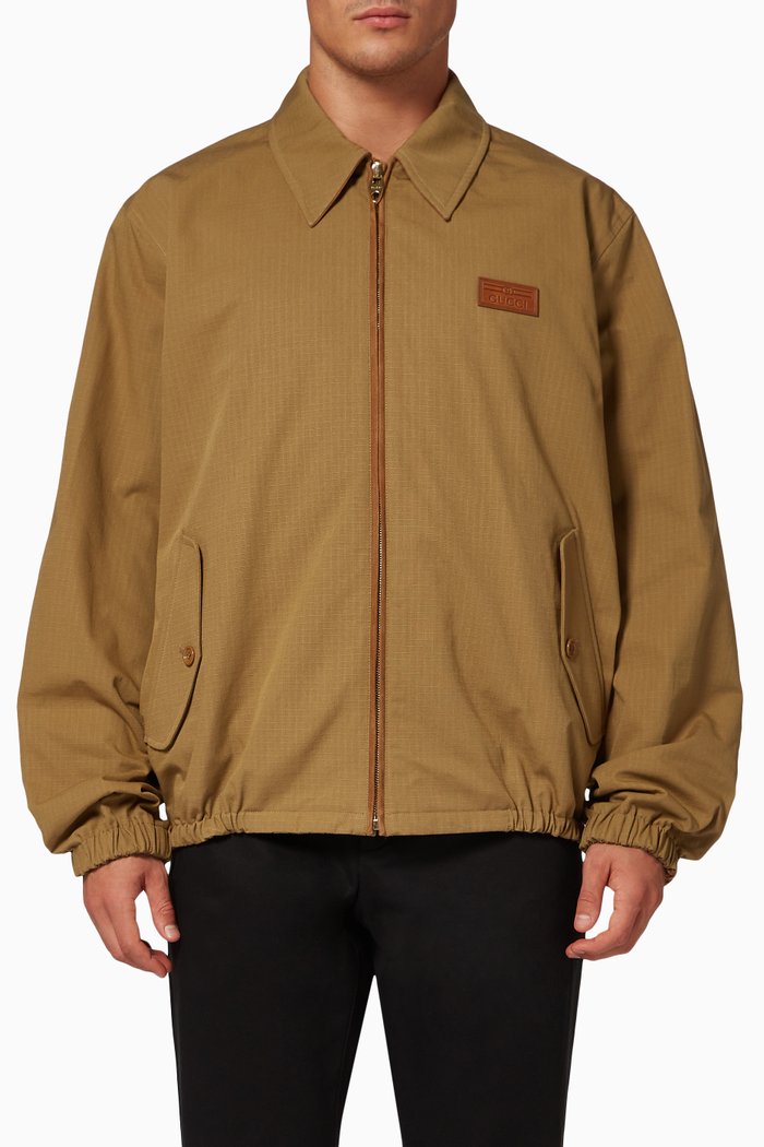 

Reversible GG Jacket in Cotton Nylon Ripstop, Neutral
