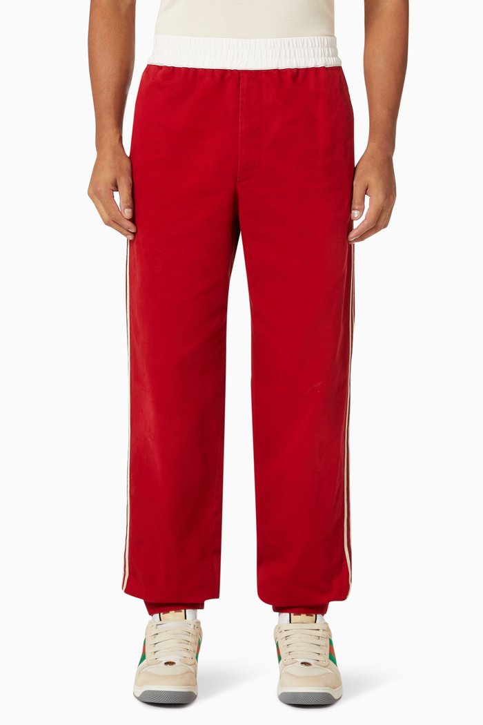

Jogging Trousers in Military Cotton Drill, Red