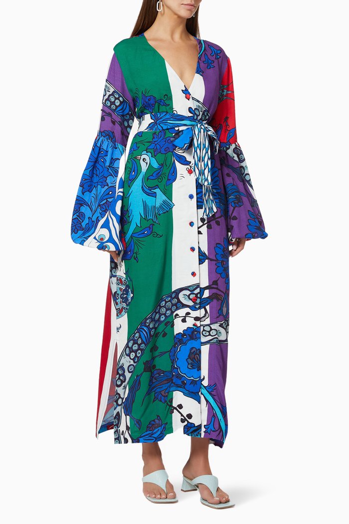 

Nurbanu Shirt Dress in Linen-blend, Multicolour
