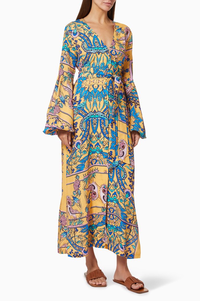 

Bezmialem Dress in Linen-blend, Multicolour