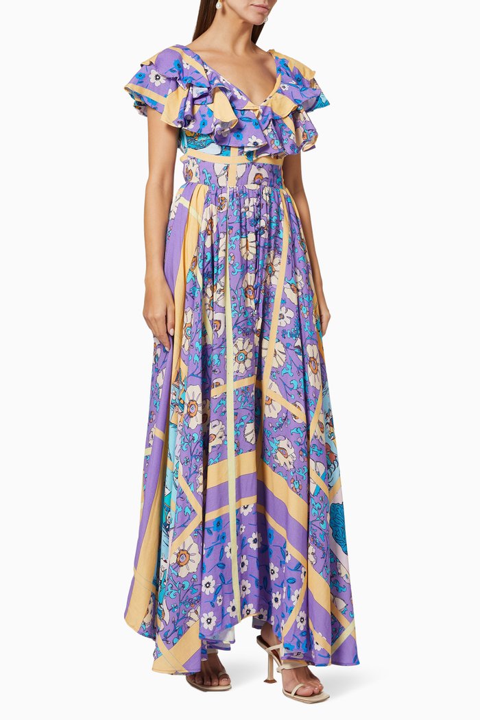

Mihrimah Maxi Dress in Linen-blend, Blue