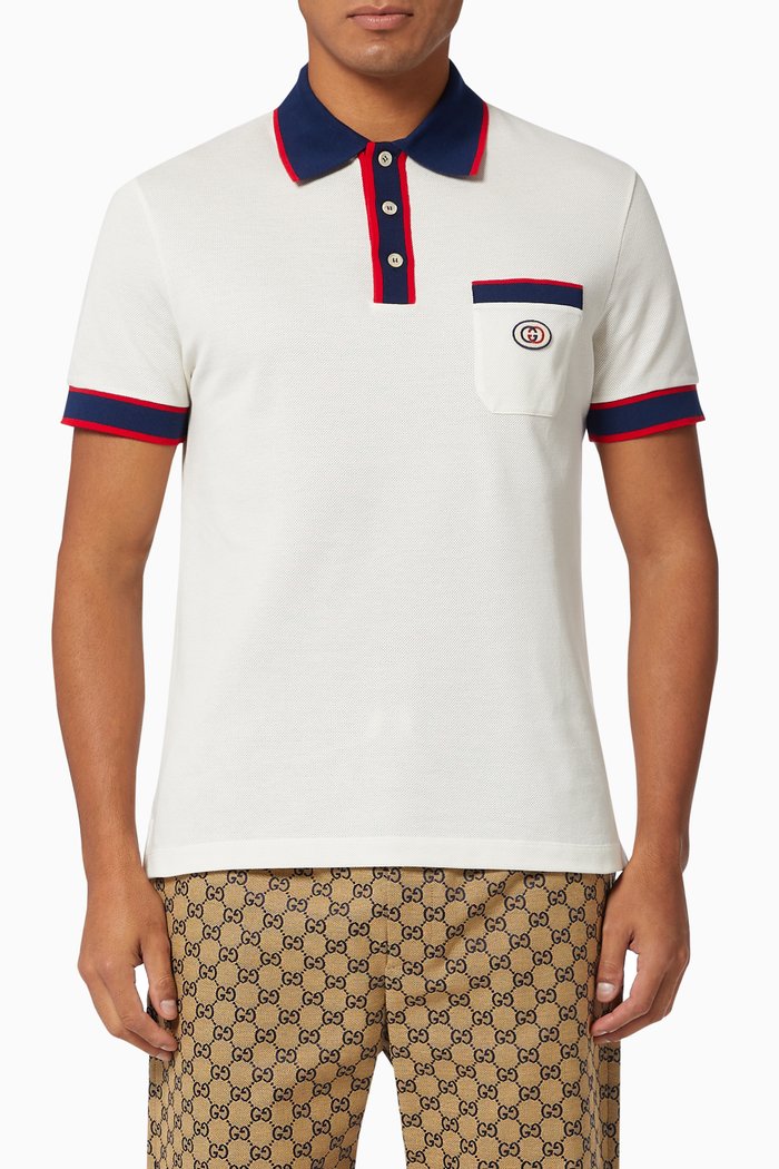

Interlocking G Polo Shirt in Cotton Piquet, White