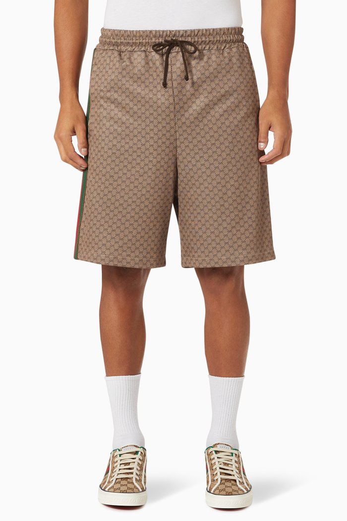 

GG Basketball Shorts in Technical Jersey, Brown