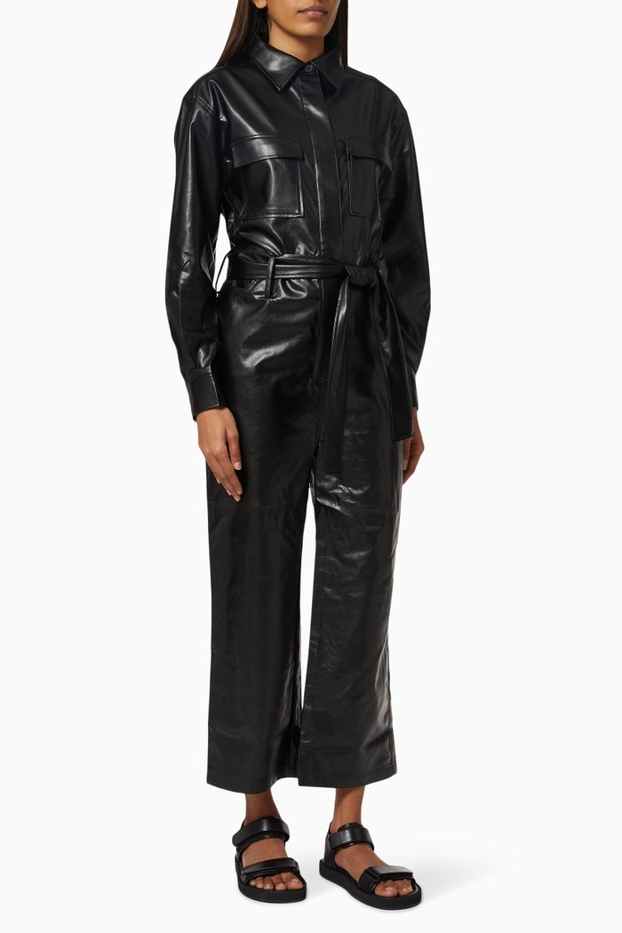 

Slick Rick Boilersuit in Vegan Leather, Black
