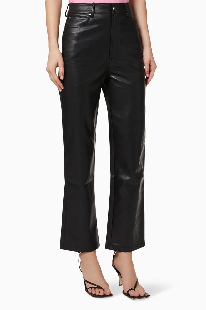 

Slick Rick Jeans in Vegan Leather, Black