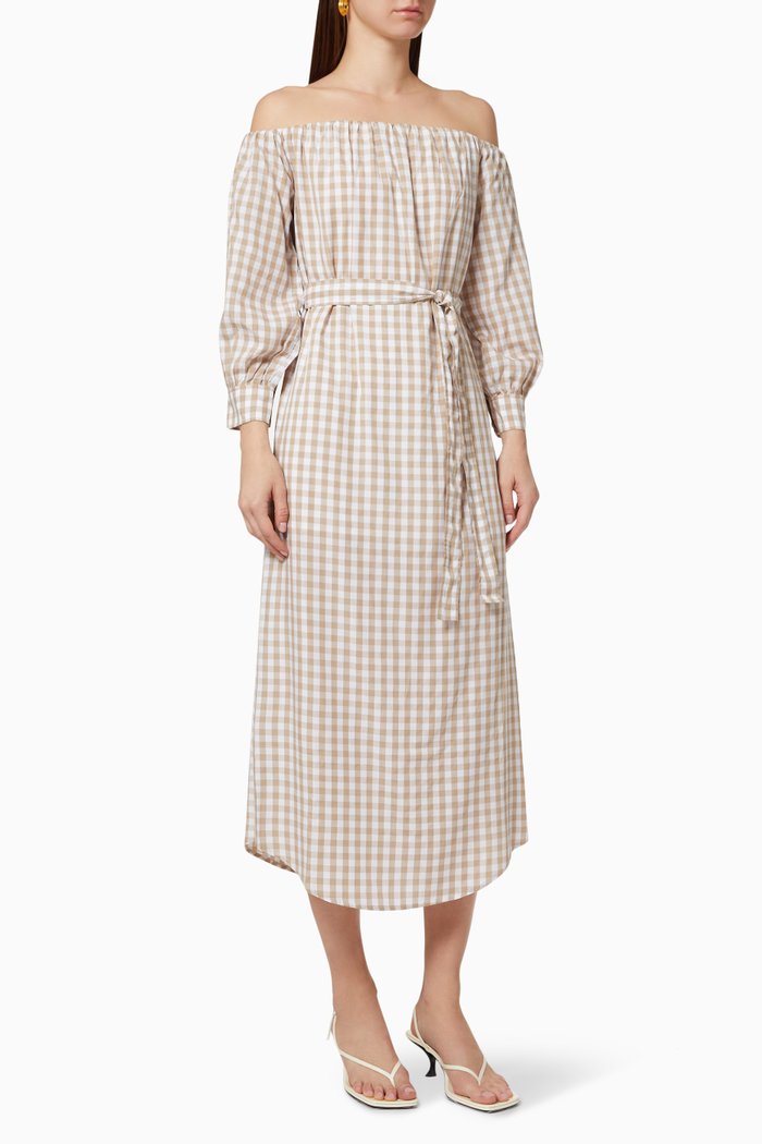 

Check Mate Off Shoulder Dress, Multicolour