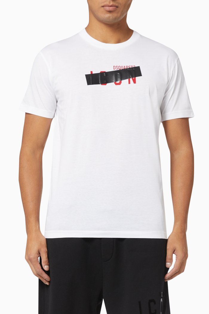 

Icon Tape T-shirt in Cotton, White