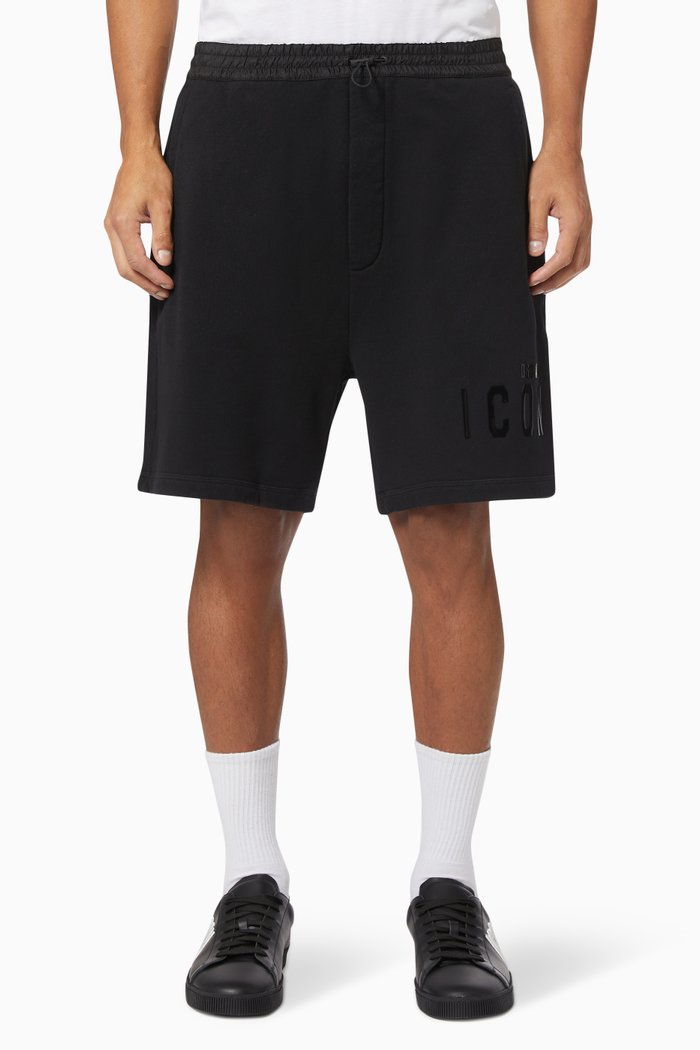 

Icon Monotone Shorts in Cotton Fleece, Black