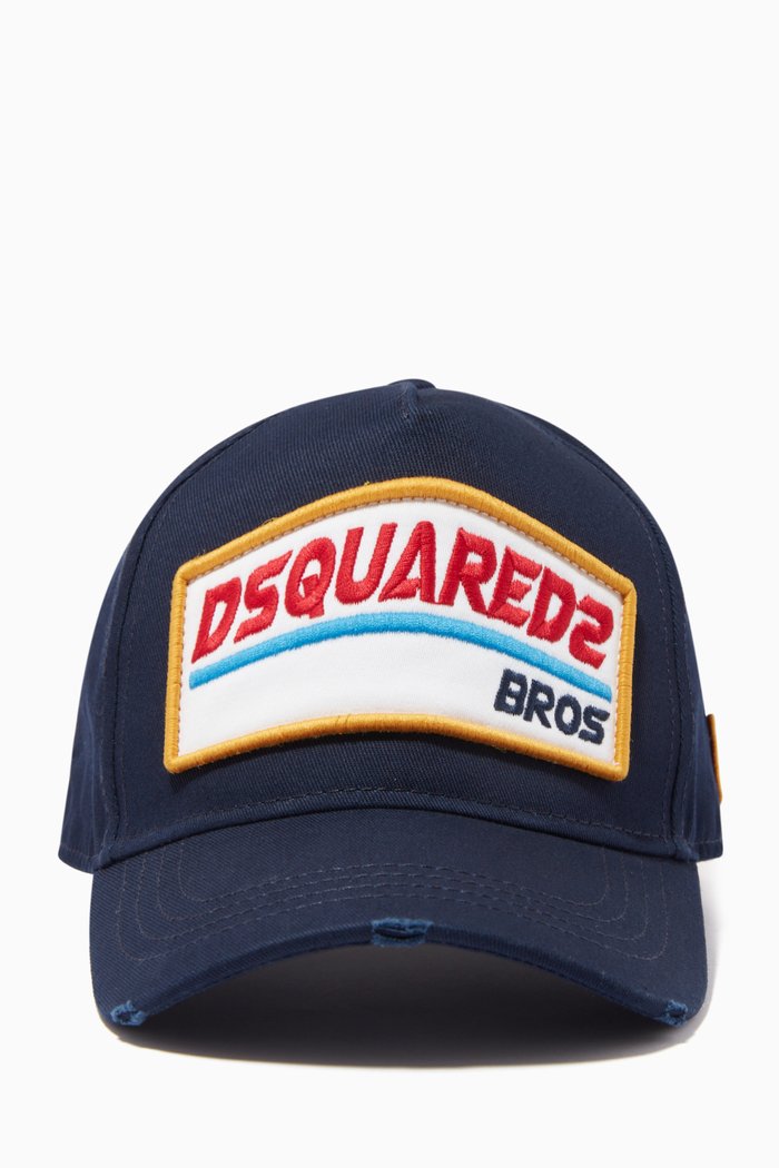 

Logo Bros Baseball Cap in Cotton, Blue