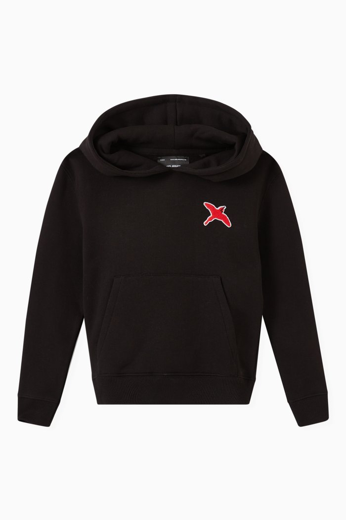 

Rouge Bee Bird Hoodie in Organic Cotton, Black
