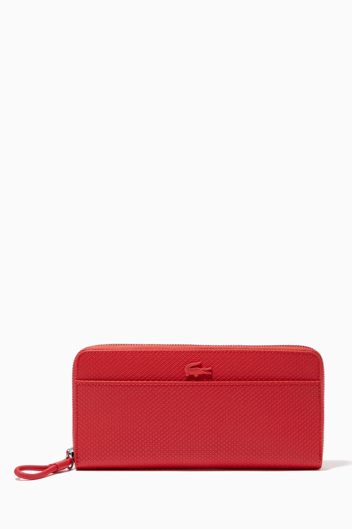 

Chantaco Wallet in Matte Piqué Leather, Red