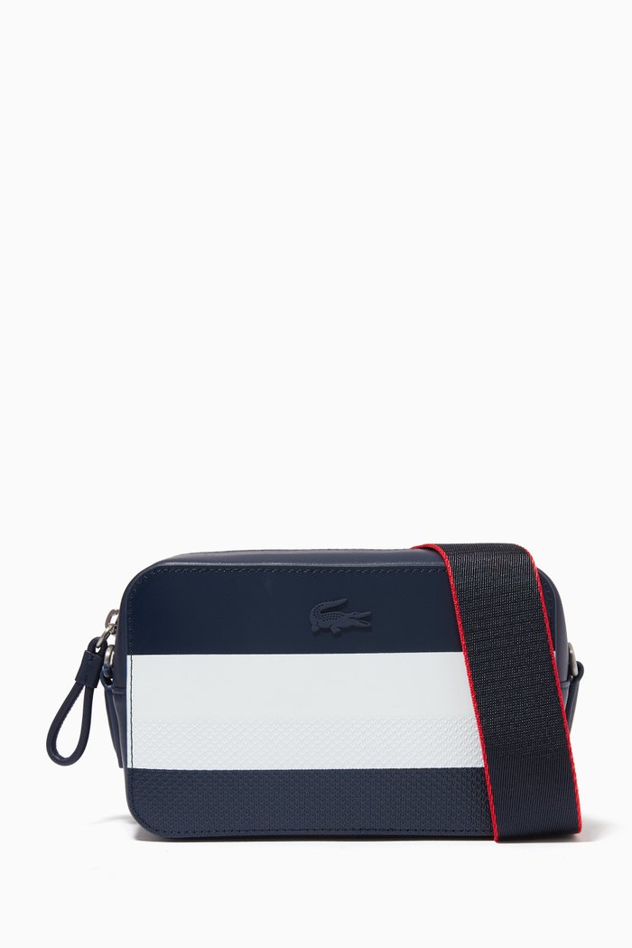 

Chantaco Shoulder Bag in Colourblock Piqué Leather, Blue