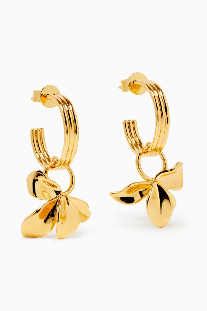 

Blossom Ivy Hoop Earrings in 18kt Gold-plated Brass
