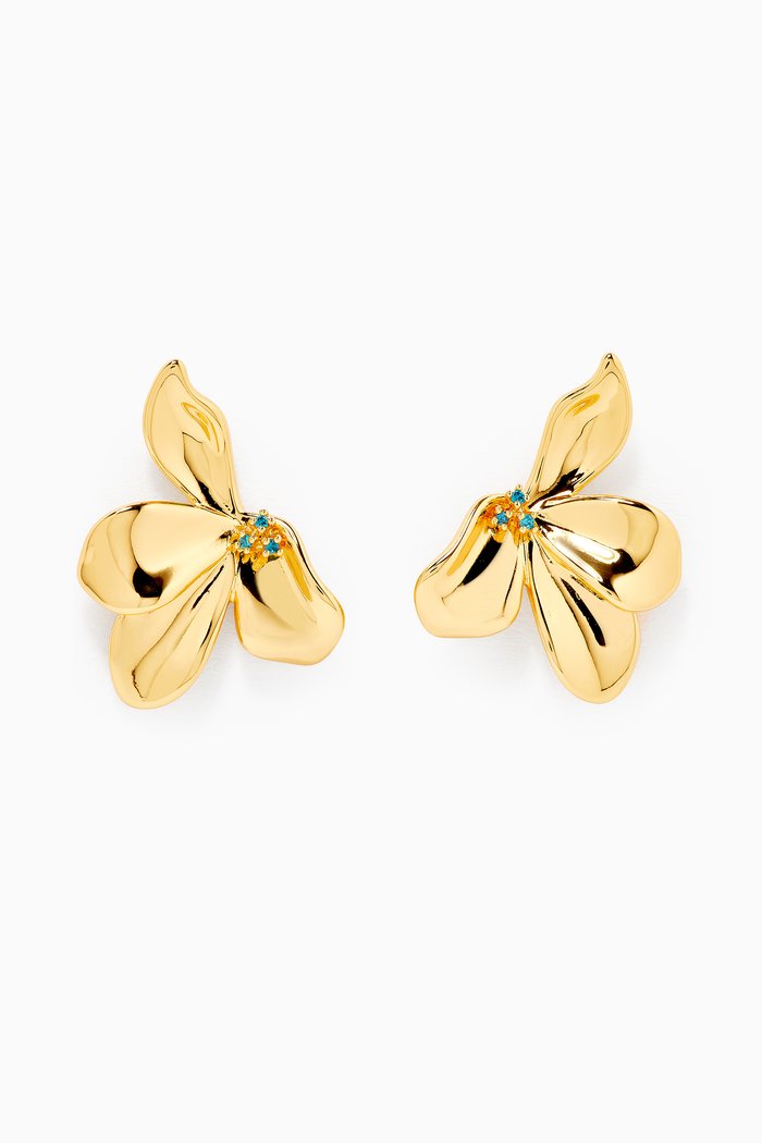 

Blossom Fleur Stud Earrings in 18kt Gold-plated Brass