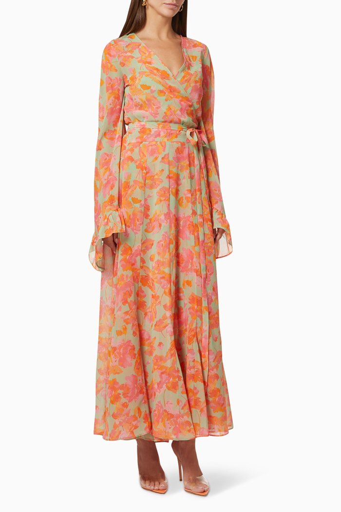 

Oswaldo Wrap Dress in Chiffon, Multicolour