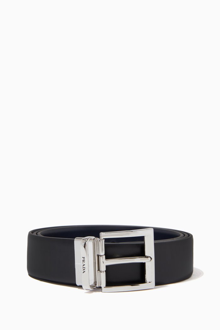 

Reversible Belt in Saffiano Leather, Black