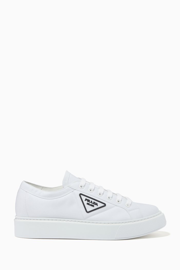 

Macro Triangle Logo Sneakers in Nylon, White