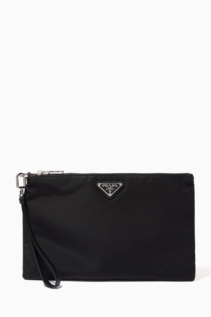 

Triangle Logo Pouch in Nylon, Black