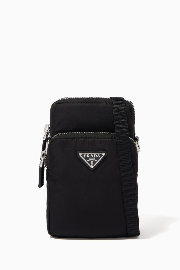 

Triangle Logo Smartphone Case in Re-Nylon, Black