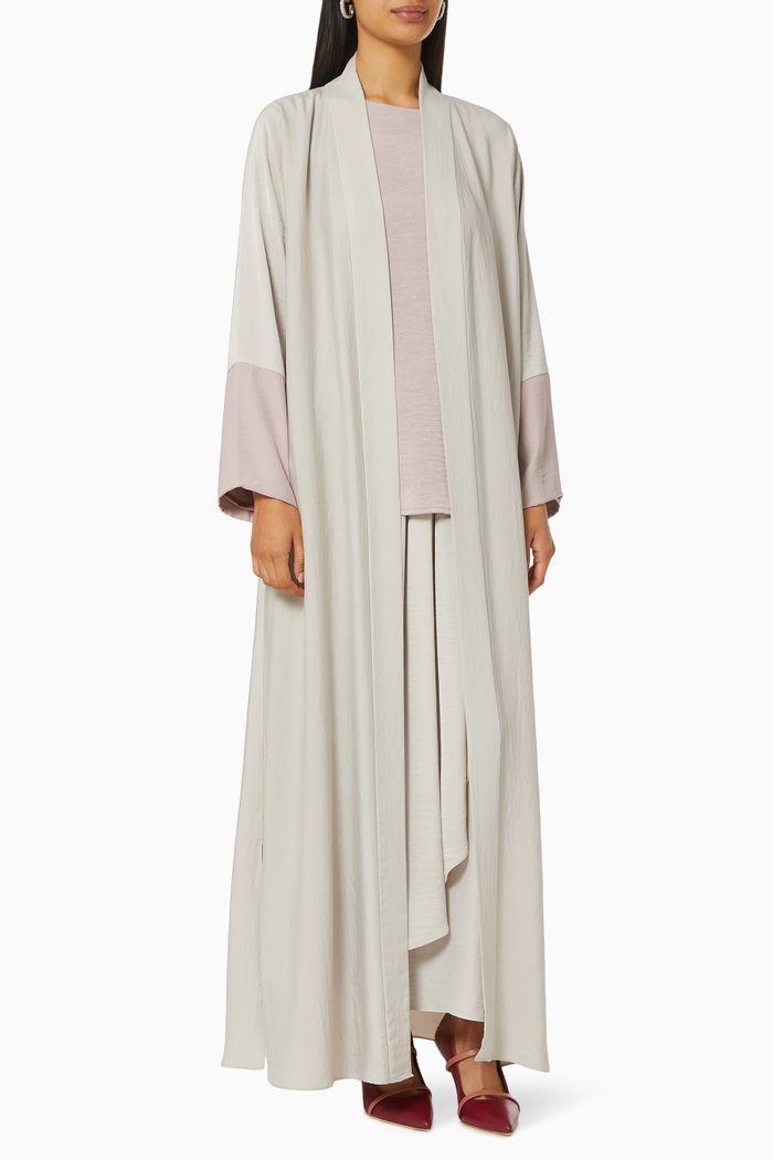 

Colour Block Abaya Set, Neutral