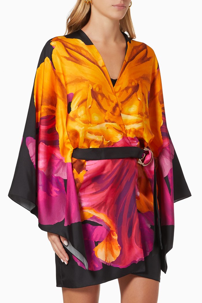 

Cosmopolitan Kaftan Dress in Silk Twill, Black