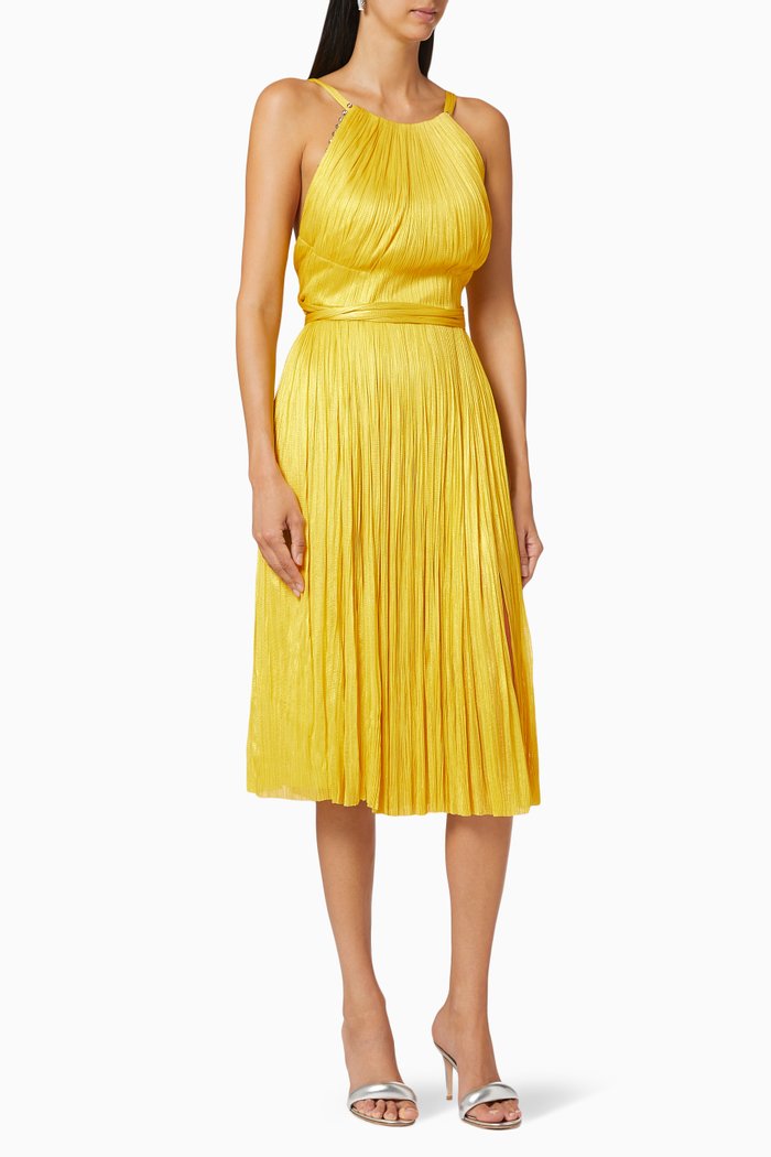 

Caipirinha Dress in Metallic Silk Tulle, Yellow