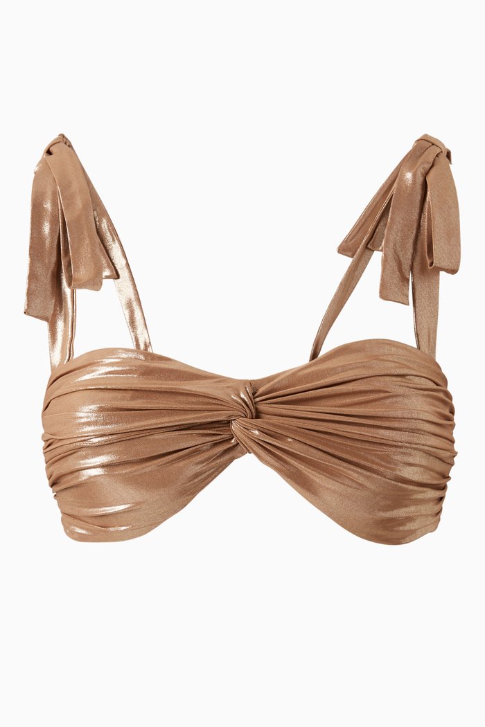 

Goldie Bikini Top in Metallic Nylon