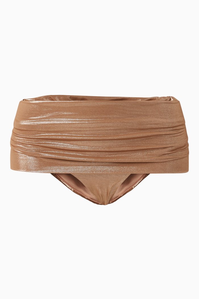 

Cheeky Bikini Bottoms in Metallic Nylon