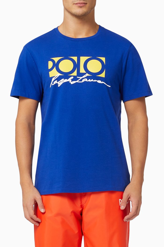 

Custom Slim Fit Logo T-shirt in Cotton Jersey, Blue