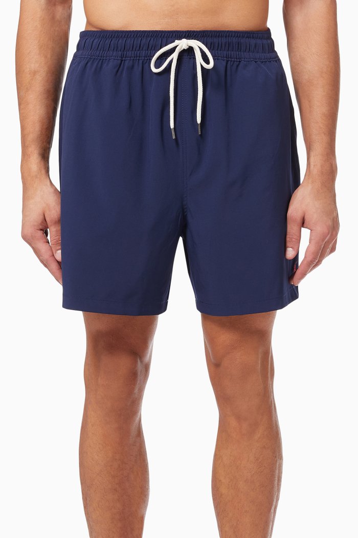 Traveller Classic Swimming Trunk in Stretch Nylon, Blue