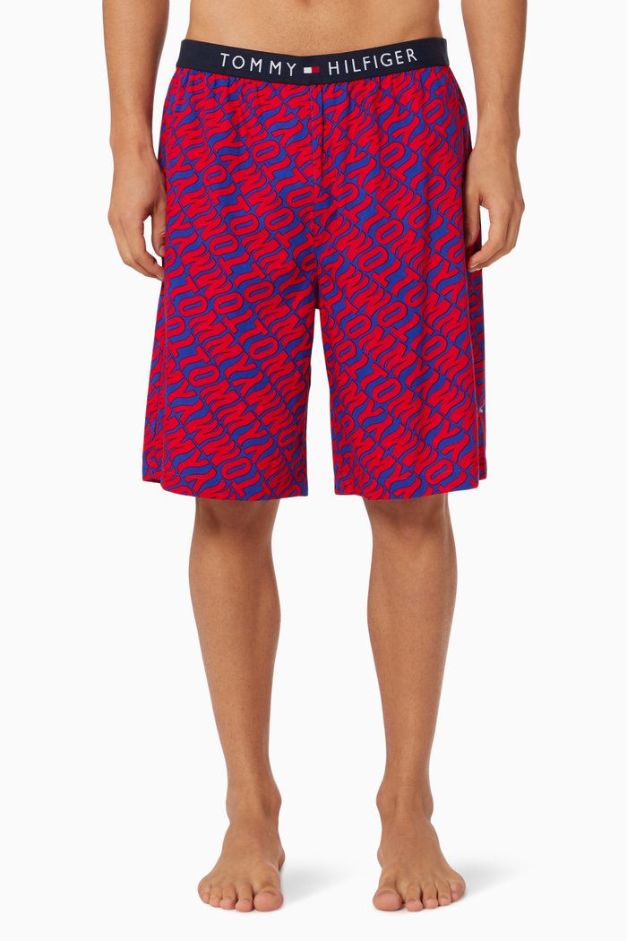 

Stripe Boxer Shorts in Pure Cotton Twill, Red