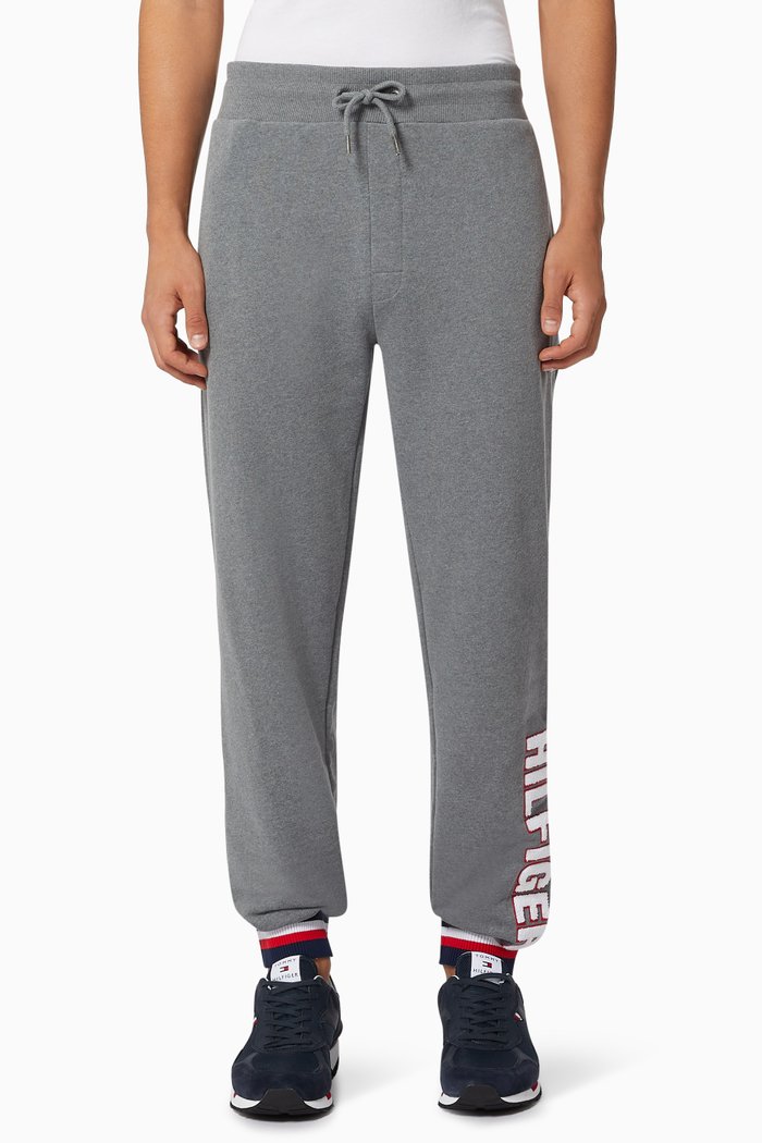 

Signature Logo Joggers in Recycled Cotton Blend, Grey