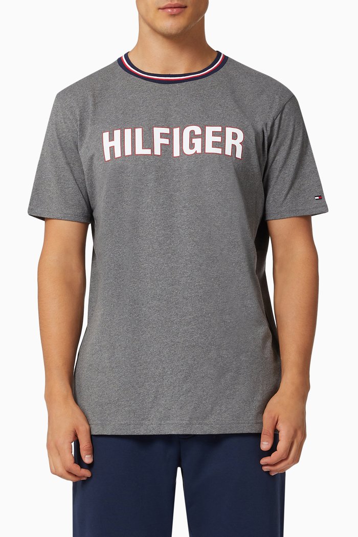 

Signature Logo T-shirt in Recycled Cotton Blend, Grey