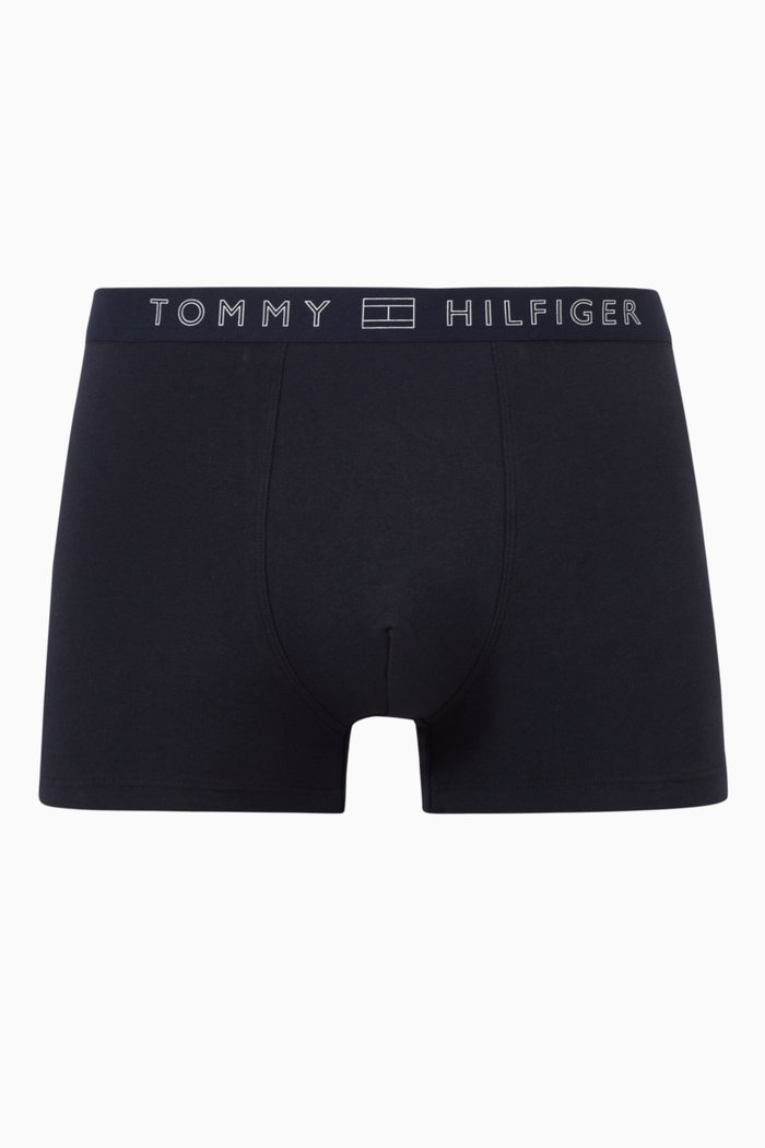 

Logo Print Trunks in Stretch Cotton, Blue