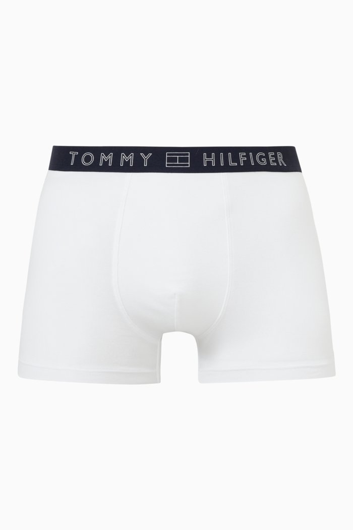 

Logo Print Trunks in Stretch Cotton, White