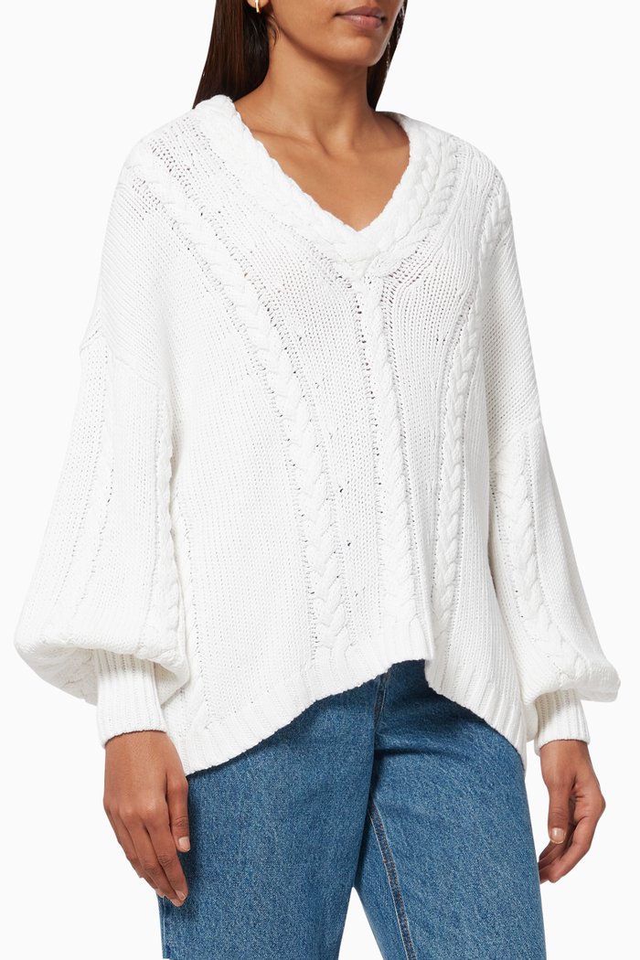 

Harmony Sweater in Linen-blend Knit, White