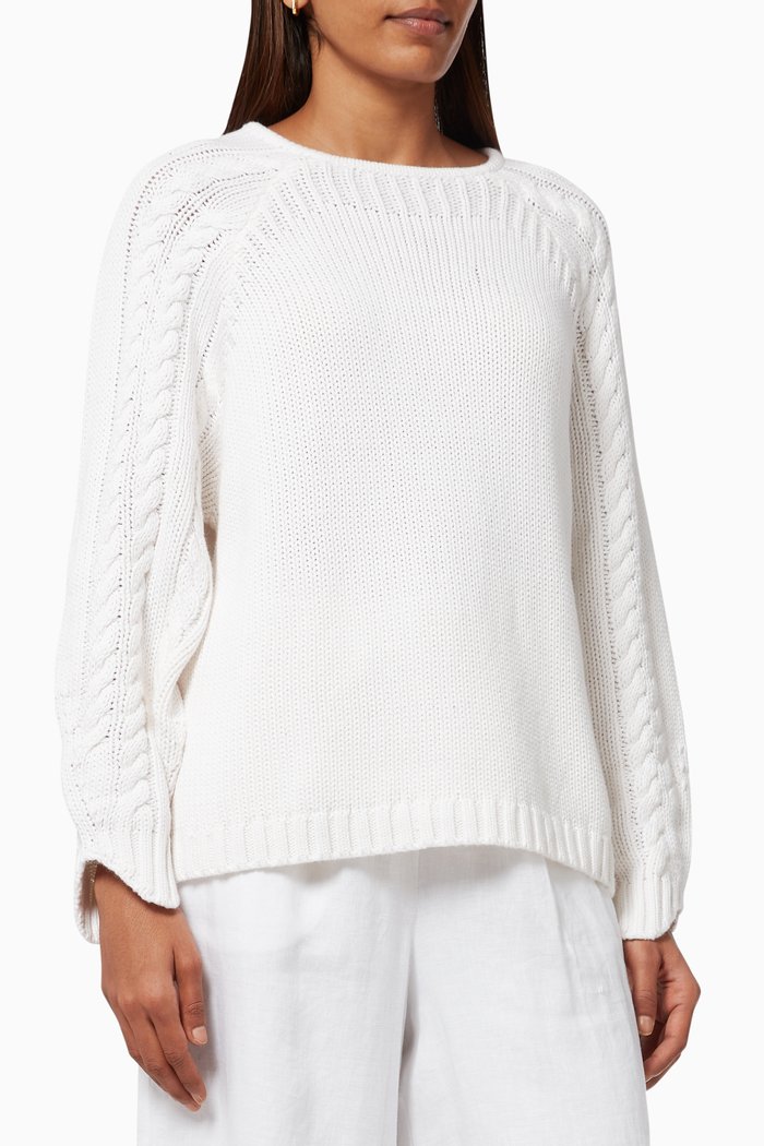 

Harper Sweater in Cotton-blend Knit, White