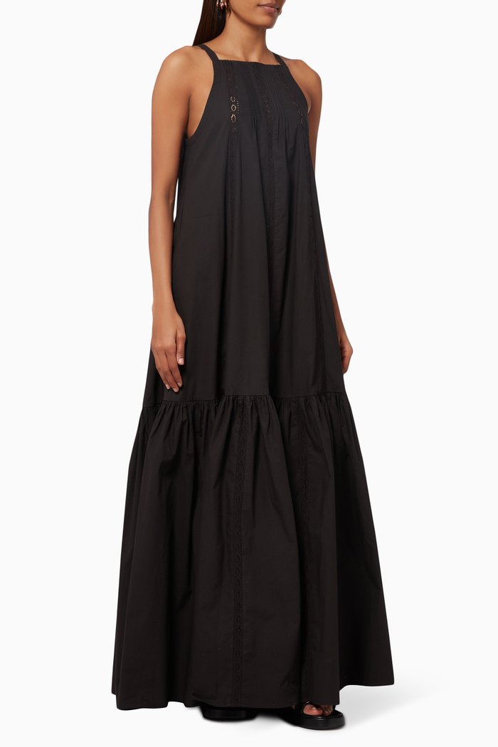 

Lottie Maxi Dress in Cotton, Black