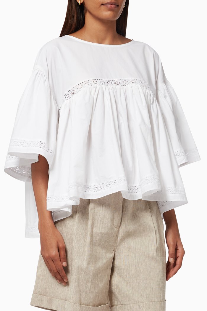 

Willow Top in Cotton Poplin, White